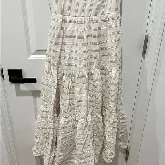 Altar'd State Cream and Tan Striped Boho Maxi‎ Dress Size XS - Picture 3 of 9